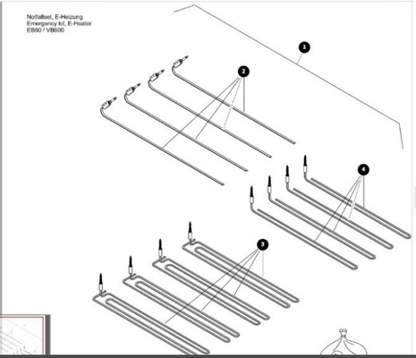 Heating Rod For Asphalt Paver V6000  Part Number  615300201