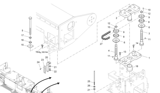 Height Adjustment Device 2039821 Telescopic Right AB600-2TV Asphalt Paver Spare Parts