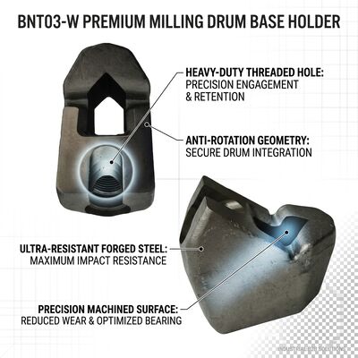 Left 79995 Right 79996 Milling Drum Base Holder BNT03-W for Road Construction Milling Tool Holder