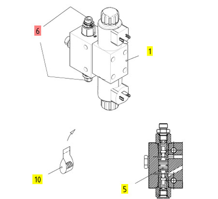Asphalt paver parts ABG6820 8820 paver leveling cylinder 80704372 solenoid valve